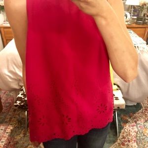 Pink eyelit tank top! Cynthia Rowley.